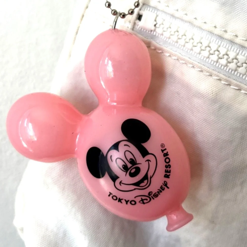 Large DISNEY PARKS Tokyo Disney - Mickey Mouse Balloon Bag Charm /Keychain- PINK